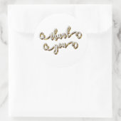Moderne Gouden Typografie Dank Je  Ronde Sticker (Tas)