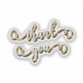 Moderne Gouden Typografie Dank Je  Sticker (Voorkant)