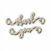 Moderne Gouden Typografie Dank Je  Sticker (Voorkant)