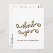 Moderne gouden typografie Dank je wel  Briefkaart (Voorkant / Achterkant)
