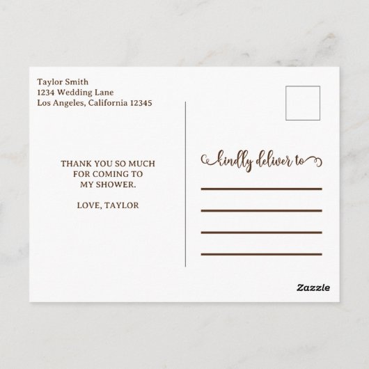 Moderne gouden typografie Dank je wel  Briefkaart (Achterkant)