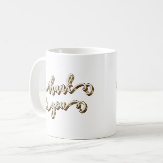 Moderne gouden typografie Dank je wel  Koffiemok (Voorkant links)