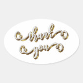 Moderne gouden typografie Dank je wel Ovale Sticker (Voorkant)