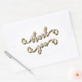 Moderne gouden typografie Dank je wel Ovale Sticker (Envelop)