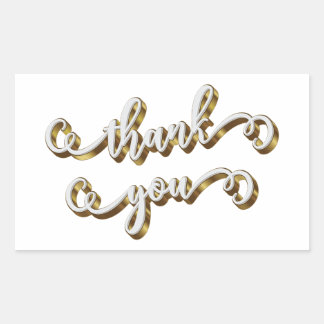 Moderne gouden typografie Dank je wel Rechthoekige Sticker
