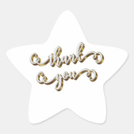 Moderne gouden typografie dank je wel ster sticker