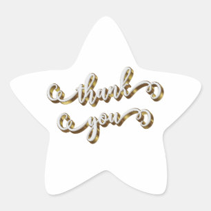 Moderne gouden typografie dank je wel ster sticker