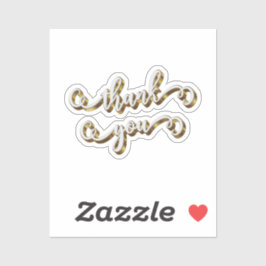 Moderne gouden typografie dank je wel  sticker