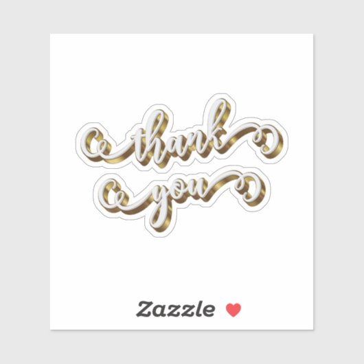 Moderne gouden typografie dank je wel sticker (Vel)