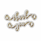 Moderne gouden typografie dank je wel sticker (Voorkant)