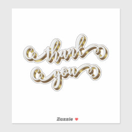 Moderne gouden typografie dank je wel  sticker