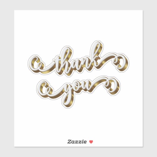 Moderne gouden typografie dank je wel sticker (Vel)