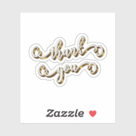 Moderne gouden typografie dank je wel  sticker