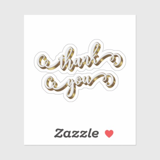 Moderne gouden typografie dank je wel sticker (Vel)