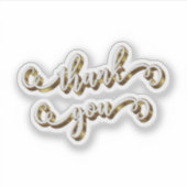 Moderne gouden typografie dank je wel sticker (Voorkant)