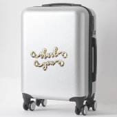 Moderne gouden typografie dank je wel sticker (Koffer)