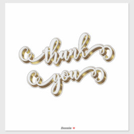 Moderne gouden typografie dank je wel  sticker