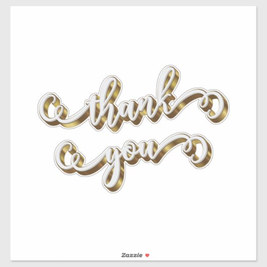 Moderne gouden typografie dank je wel sticker (Vel)