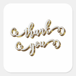 Moderne gouden typografie dank je wel vierkante sticker