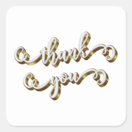 Moderne gouden typografie dank je wel vierkante sticker