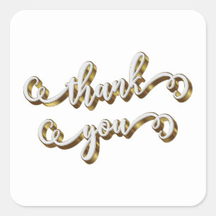Moderne gouden typografie dank je wel vierkante sticker