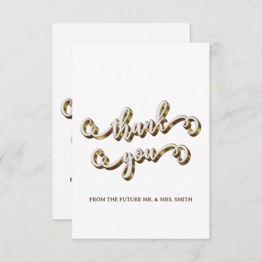 Moderne gouden typografie Dank u Bedankkaart (Voorkant / Achterkant)
