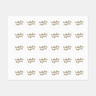 Moderne gouden typografie Dank u Labels