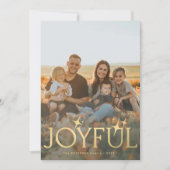 Moderne gouden typografie foto overlay Kerstmis Feestdagenkaart (Voorkant)