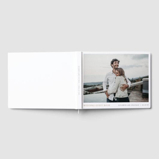 Moderne Gouden Typografie Fotobruiloft Gastenboek (Volledig)
