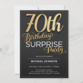 Moderne Gouden Typografie Verrassing 70ste Verjaar Kaart (Voorkant)