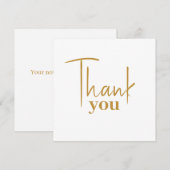 Moderne gouden typografische bedankkaart (Voorkant / Achterkant)