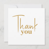 Moderne gouden typografische bedankkaart (Voorkant)