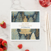 Moderne Gouden Vakantiebos Aangepaste Kerstmis Servet (Insitu)