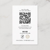 Moderne Gouden Veer Notaris Foto Eenvoudige QR-cod Visitekaartje (Achterkant)