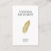 Moderne Gouden Veer Notaris Foto Eenvoudige QR-cod Visitekaartje (Voorkant)