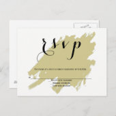 Moderne gouden verf bruiloft RSVP briefkaarten (Voorkant / Achterkant)