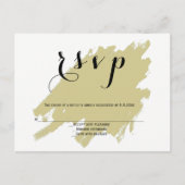 Moderne gouden verf bruiloft RSVP briefkaarten (Voorkant)