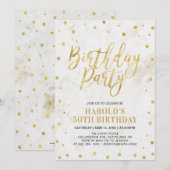 Moderne gouden verjaardagsfeest voor volwassenen v kaart (Voorkant / Achterkant)