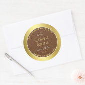 Moderne gouden verpakkingsetiketten Bruine koffieb Ronde Sticker (Envelop)