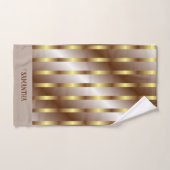 Moderne Gouden Verticale Lijnen Bruine Gradiënt Bad Handdoek (Handdoek)