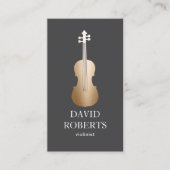 Moderne gouden vioolmuziekdocent violist visitekaartje (Voorkant)