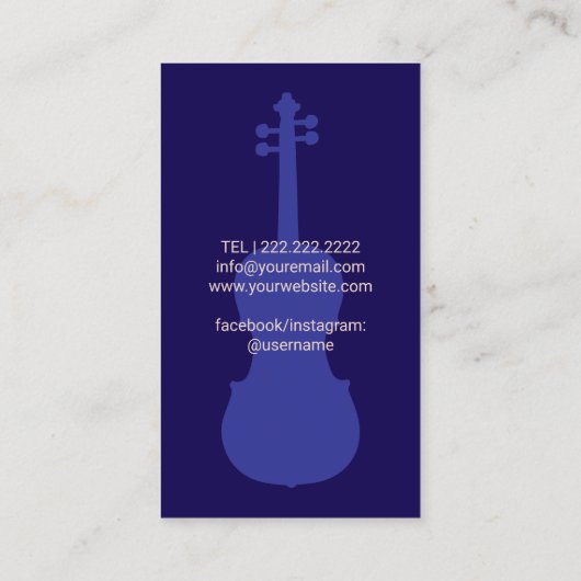 Moderne Gouden Vioolmuziekdocent Vioolvioliste Mar Visitekaartje (Achterkant)