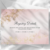 Moderne Gouden Vlekken Blush Roze Huwelijksregiste Informatiekaartje