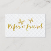 Moderne gouden vlinders verwijzen naar een vriend aanbevelingskaartje (Voorkant)