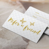 Moderne gouden vlinders verwijzen naar een vriend aanbevelingskaartje