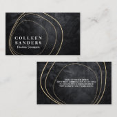 Moderne gouden vorm Design | Zwarte textuur Visitekaartje (Voorkant / Achterkant)