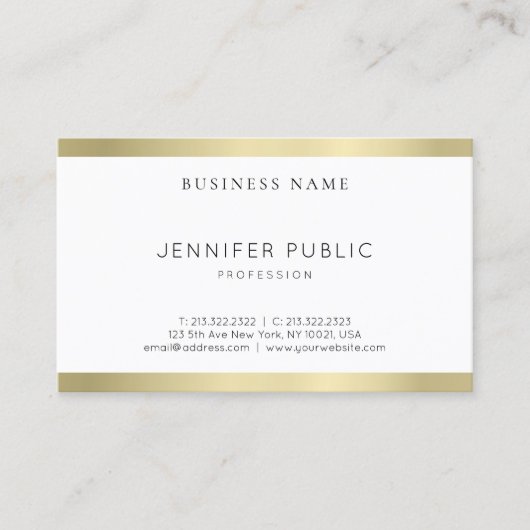 Moderne gouden vormgeving, schone vormgeving, prof visitekaartje (Voorkant)
