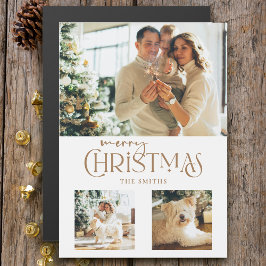 Moderne Gouden Vrolijke Kerst Typografie 3-Foto