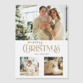 Moderne Gouden Vrolijke Kerst Typografie 3-Foto (Voorkant)