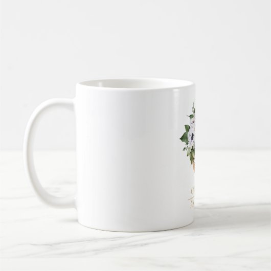 Moderne gouden Waterverf bloemletter C | Monogram Koffiemok (Links)